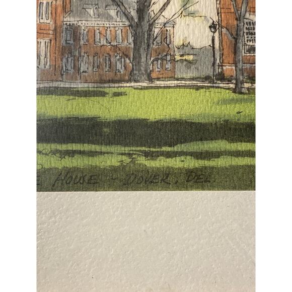 Framed Watercolor print of The Old State House, Dover Delaware by Davis Gray EUC - Picture 8 of 11